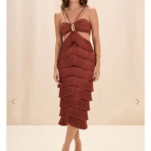 PatBO x Camila Coelho Amber Fringe Midi Dress